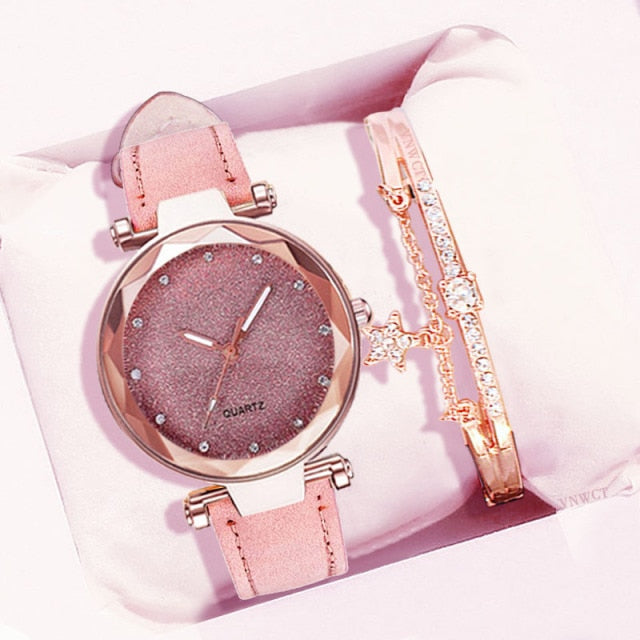 pink women Bracelet watch